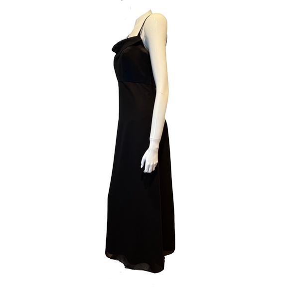 Vivian Diamond for Dessy Black Maxi Dress Cowl Neck Flowy Formal Gown 4 - Picture 2 of 6